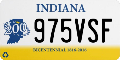 IN license plate 975VSF