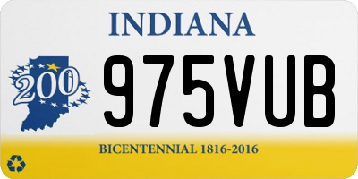 IN license plate 975VUB