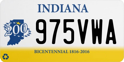 IN license plate 975VWA