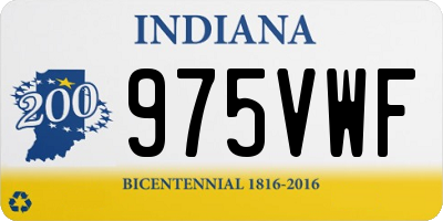 IN license plate 975VWF