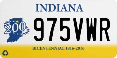 IN license plate 975VWR
