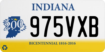 IN license plate 975VXB