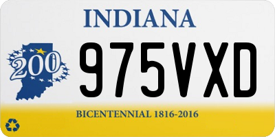 IN license plate 975VXD
