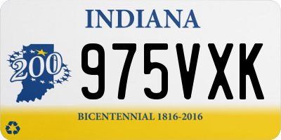 IN license plate 975VXK