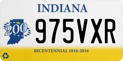 IN license plate 975VXR