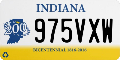 IN license plate 975VXW