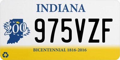 IN license plate 975VZF