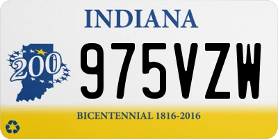 IN license plate 975VZW