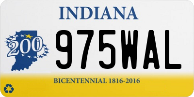 IN license plate 975WAL