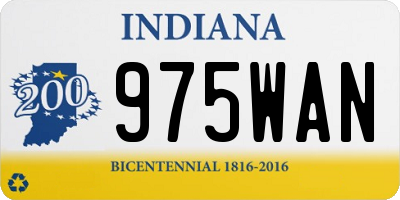 IN license plate 975WAN