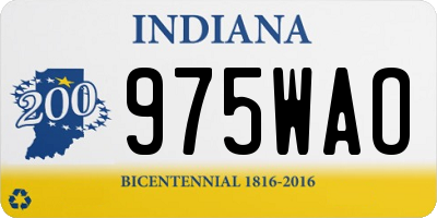 IN license plate 975WAO