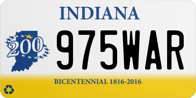 IN license plate 975WAR