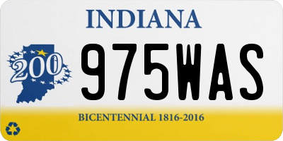 IN license plate 975WAS