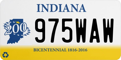 IN license plate 975WAW