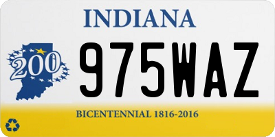 IN license plate 975WAZ