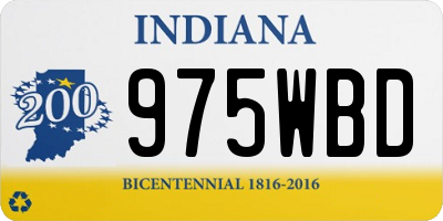 IN license plate 975WBD