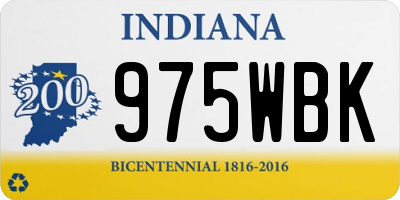 IN license plate 975WBK