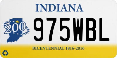 IN license plate 975WBL