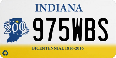 IN license plate 975WBS