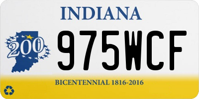 IN license plate 975WCF
