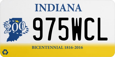 IN license plate 975WCL