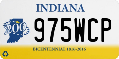 IN license plate 975WCP
