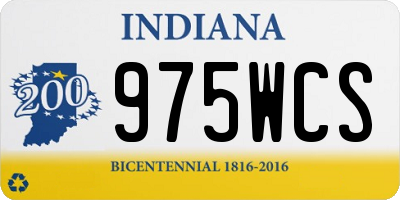 IN license plate 975WCS