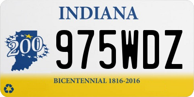 IN license plate 975WDZ