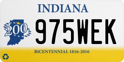 IN license plate 975WEK