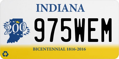 IN license plate 975WEM