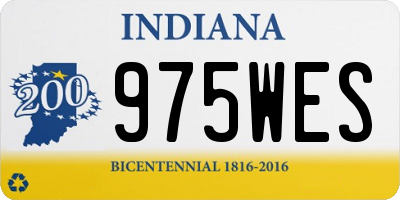 IN license plate 975WES
