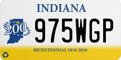IN license plate 975WGP