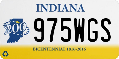 IN license plate 975WGS