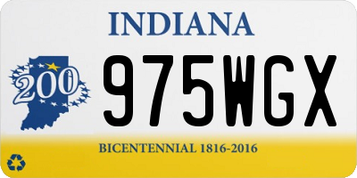 IN license plate 975WGX