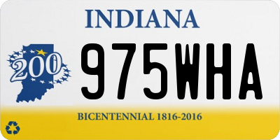 IN license plate 975WHA