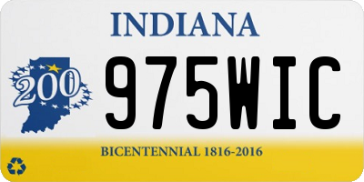 IN license plate 975WIC