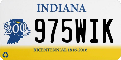 IN license plate 975WIK