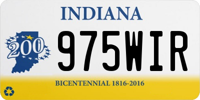 IN license plate 975WIR