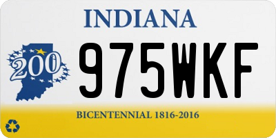 IN license plate 975WKF