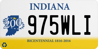 IN license plate 975WLI