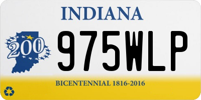 IN license plate 975WLP