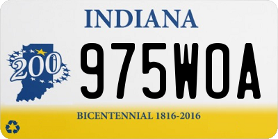 IN license plate 975WOA