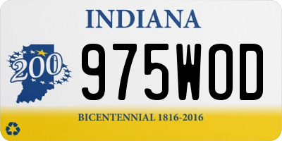 IN license plate 975WOD