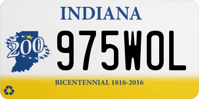 IN license plate 975WOL