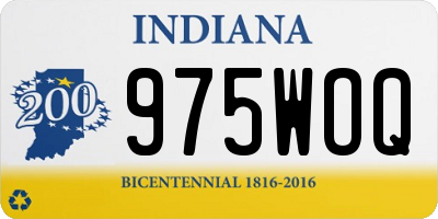 IN license plate 975WOQ