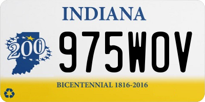 IN license plate 975WOV