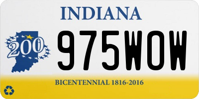 IN license plate 975WOW