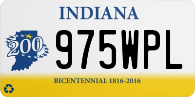 IN license plate 975WPL