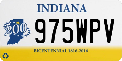 IN license plate 975WPV