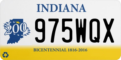 IN license plate 975WQX